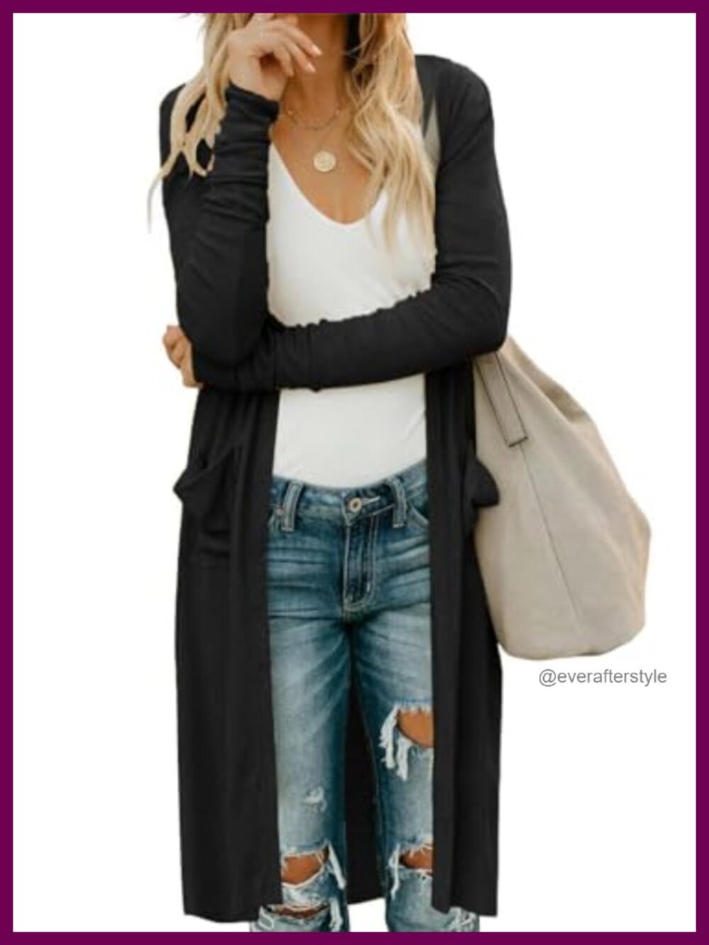 Hooded Open Front Long Sleeve Lightweight Cardigan with Pockets